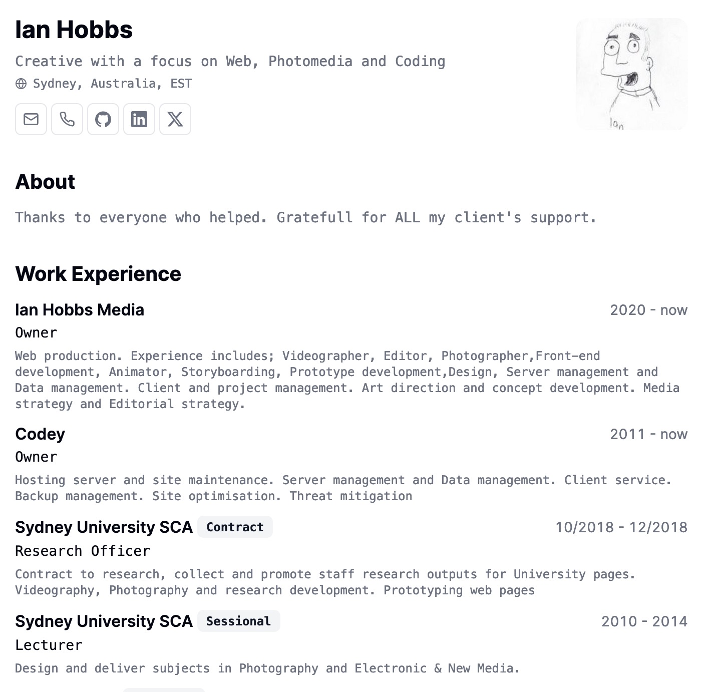 Ian Hobbs CV